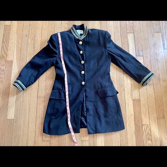 90s Vintage Military Style Jacket with Metallic Banded Collar - Picture 10 of 10